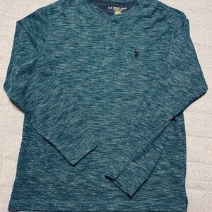 U.S. Polo Assn. Men's Blue Long Sleeve Henley Shirt